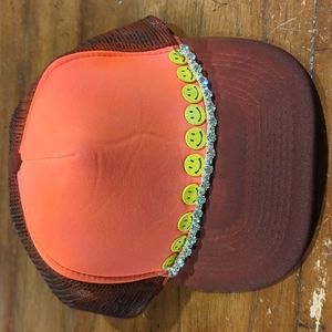 One of a Kind Hunter Scotto hand crafted trucker hat with Swarovski crystal